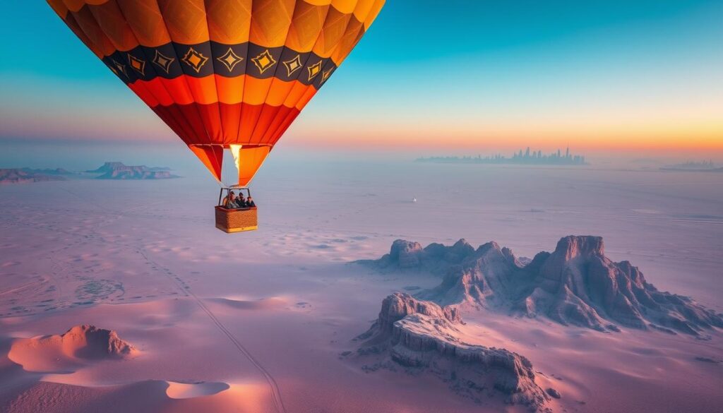 hot air balloon design over Dubai