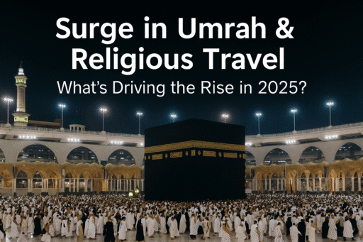 Pilgrims performing Tawaf around the Kaaba at night during Umrah